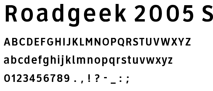 Roadgeek 2005 Series 3B font